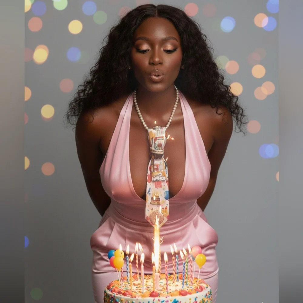 Handcrafted Luxury Fashion Necktie Necklace (Birthday 🎂 Confetti)